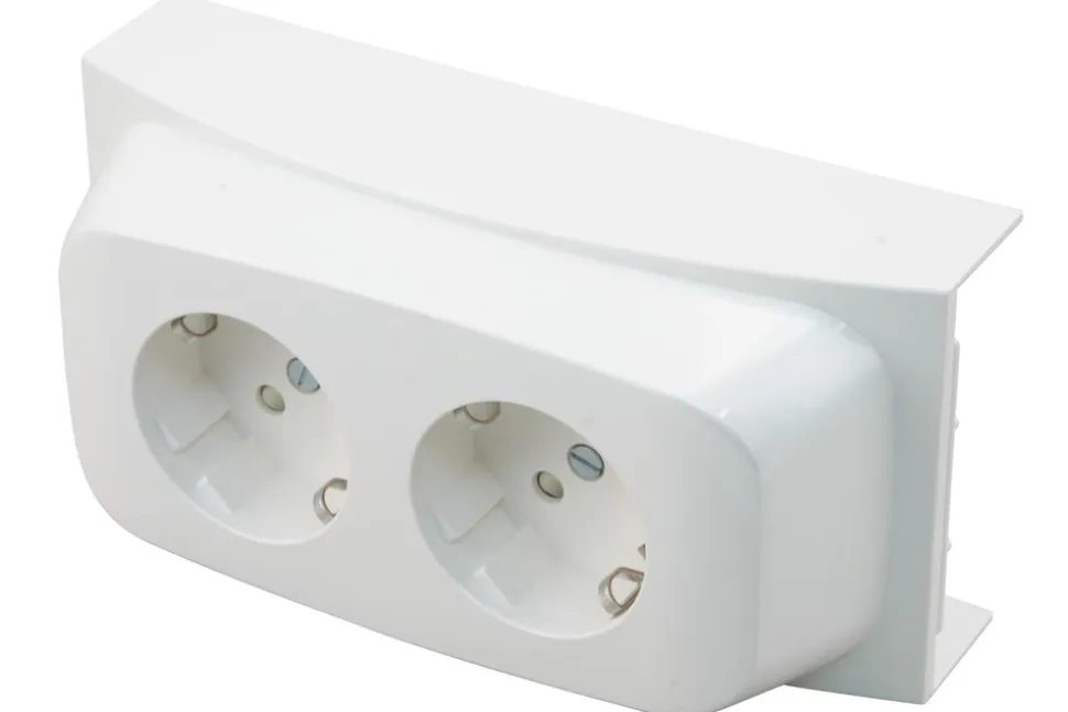 Attema Contactdoos K40 ZC40 PolarWit Dubbel Met Randaarde