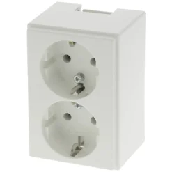 Attema Contactdoos P25 Wit 2-voudig Randaarde
