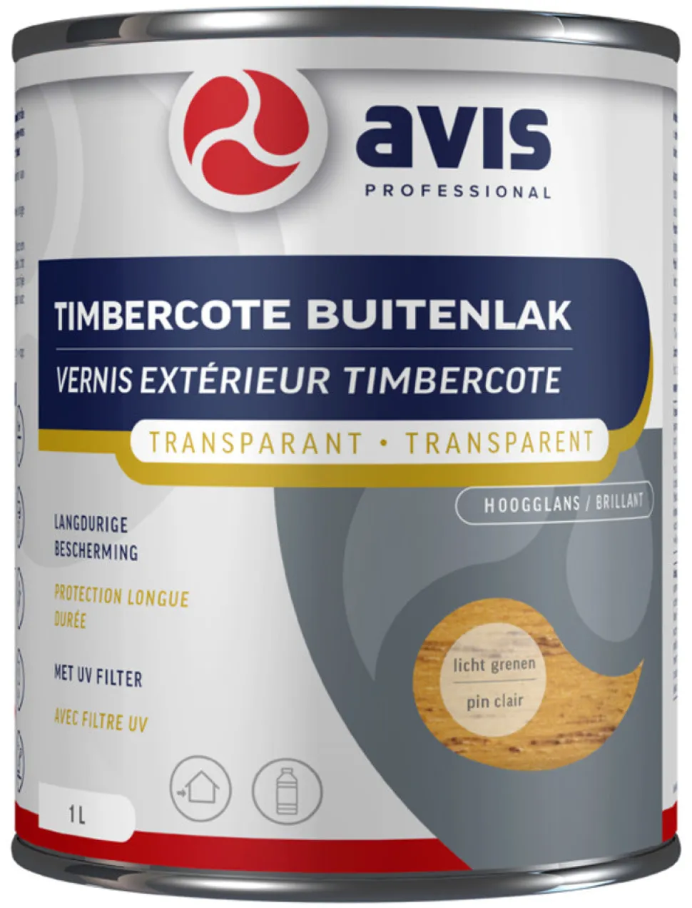 Avis Timbercote Buitenlak Hoogglans Licht-Grenen 1L