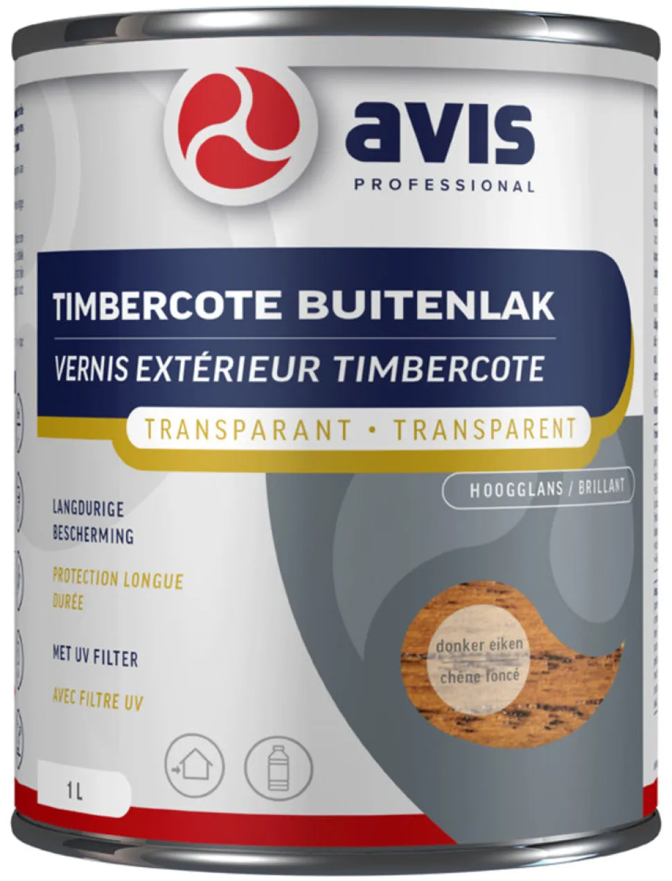Avis Timbercote Buitenlak Hoogglans Donker-Eiken 1L