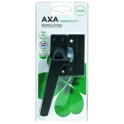 AXA Raamsluiting 3308 Aluminium Geslepen Zwart Li Met Nok En Knop