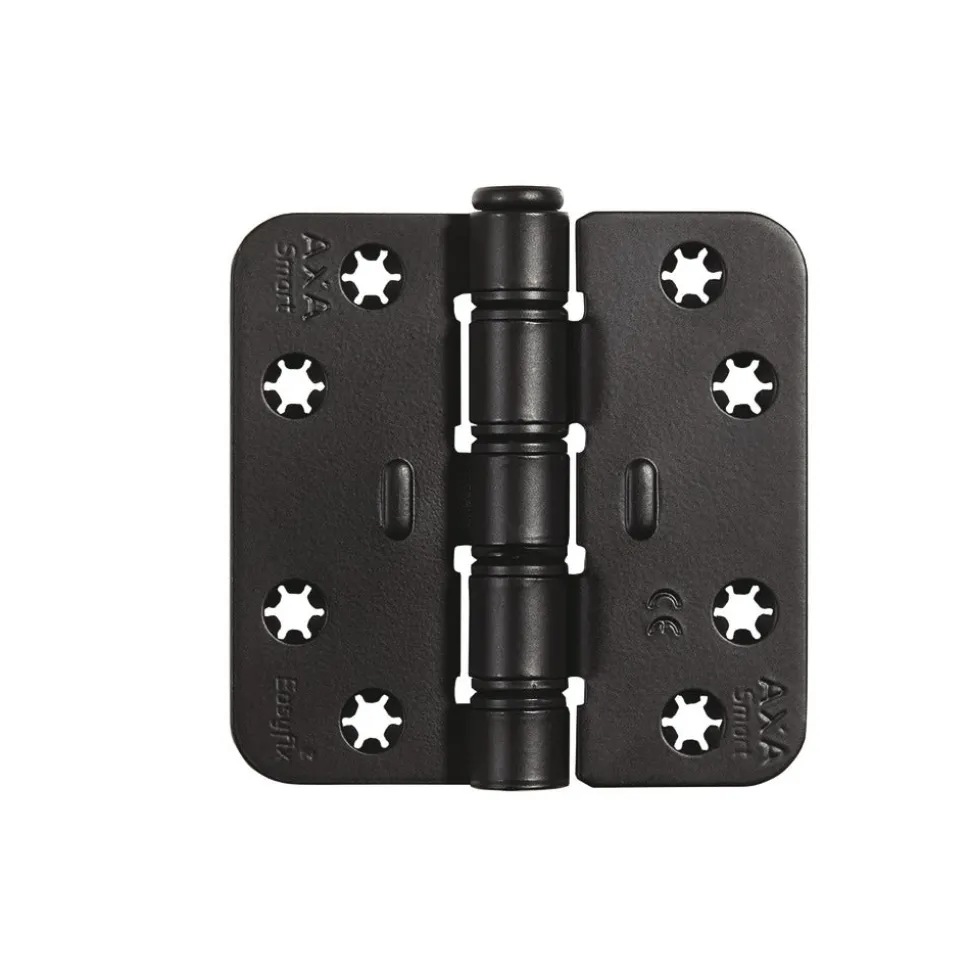 AXA Scharnier Smart Easyfix Ronde Hoek Staal Zwart Gelakt 89x89mm