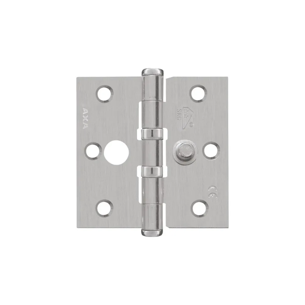 AXA Veiligheidsscharnier Kogellager Rechte Hoek RVS 76x76mm SKG2
