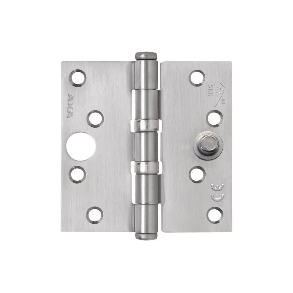 AXA Veiligheidsscharnier Kogellager Rechte Hoek RVS 89x89mm SKG3