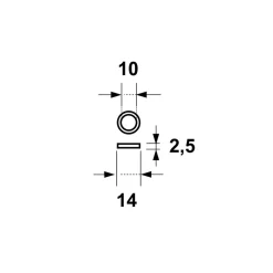 AXA Vulring Inboorpaumelle Kunststof Zwart 14mm 10st