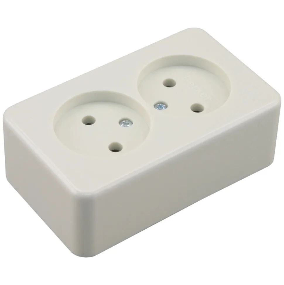 Berker Contactdoos Opbouw 2-Voudig Polarwit