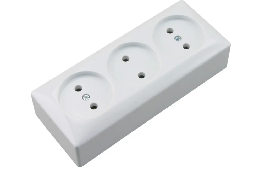 Berker Contactdoos Opbouw 3-Voudig PolarWit