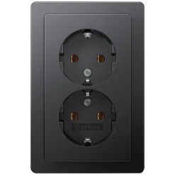 Berker Contactdoos Q1 Inbouw 2-Voudig Antraciet Randaarde