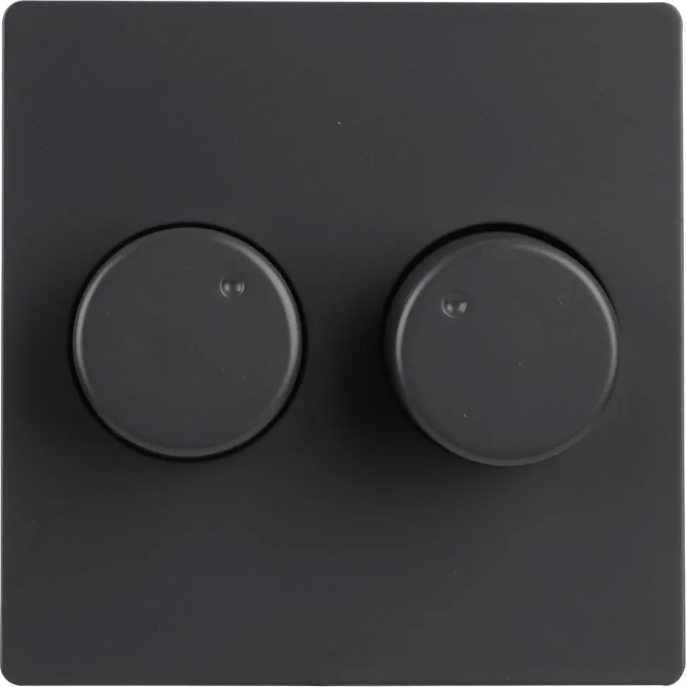 Berker Q1 Centraalplaat Duo-Dimmer Met Knop Antraciet