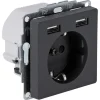 Berker Q1 Inbouw Contactdoos 1-Voudig RA USB A/A Antraciet