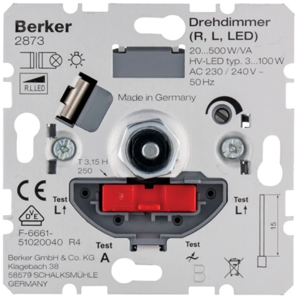 Berker S1 Inbouw Dimmer Led 3-100W 20-500W Universeel Druk/Wissel