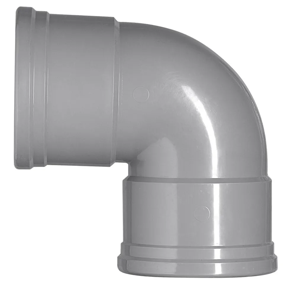 Bocht PVC 2x manchetmof Ø 110 mm 87° KOMO-keur