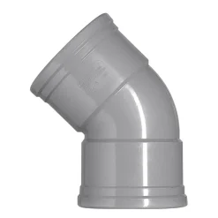 Bocht PVC 2x manchetmof Ø 110 mm 45° KOMO-keur