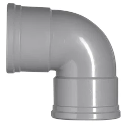 Bocht PVC 2x manchetmof Ø 125 mm 87° KOMO-keur