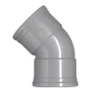 Bocht PVC 2x manchetmof Ø 125 mm 45° KOMO-keur