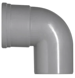 Bocht PVC 1x manchetmof wanddikte 3,2 Ø 125 mm 87° KOMO-keur