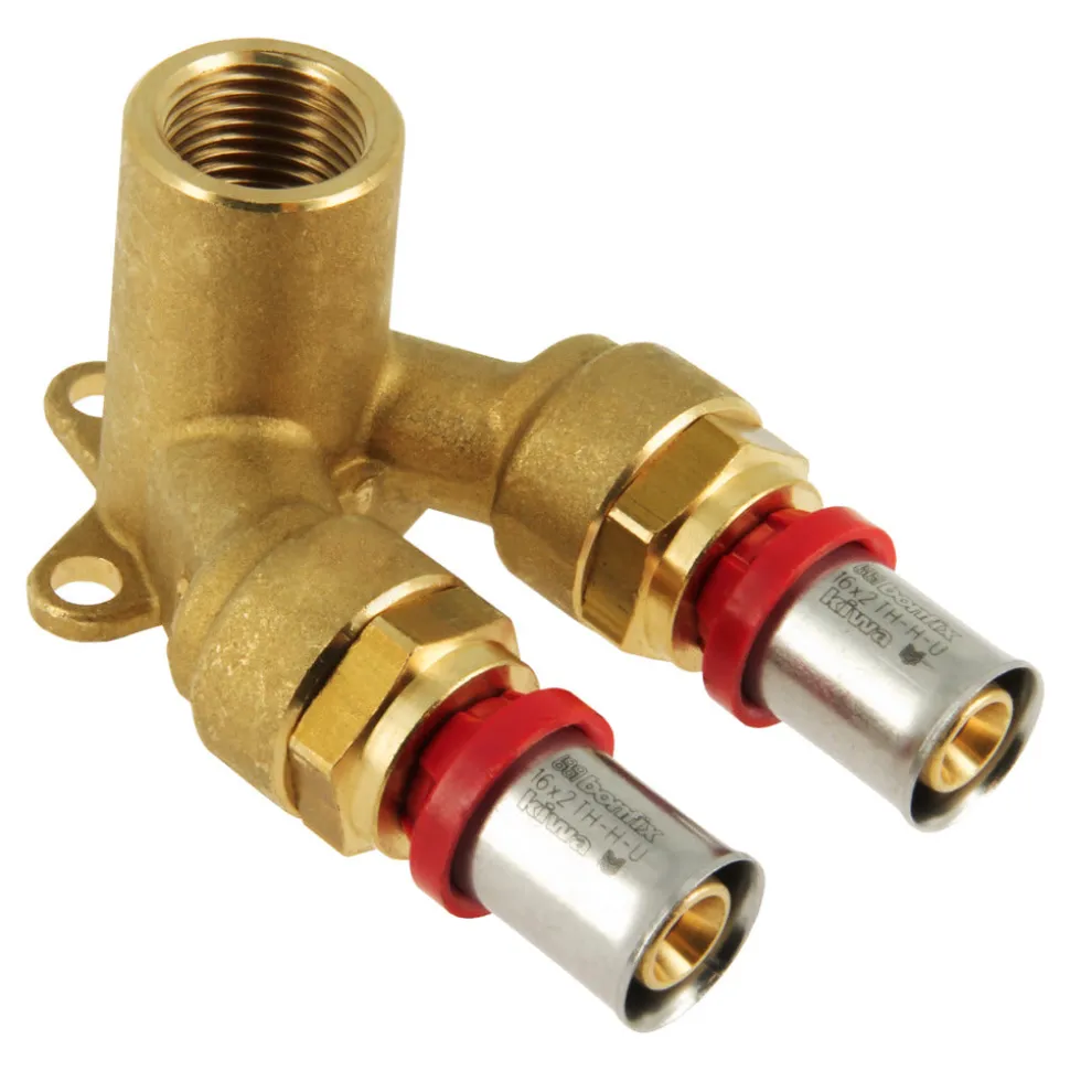 Bonfix Alu-pers Muurplaat dubbel 16 x 1/2" binnendraad x 16 mm