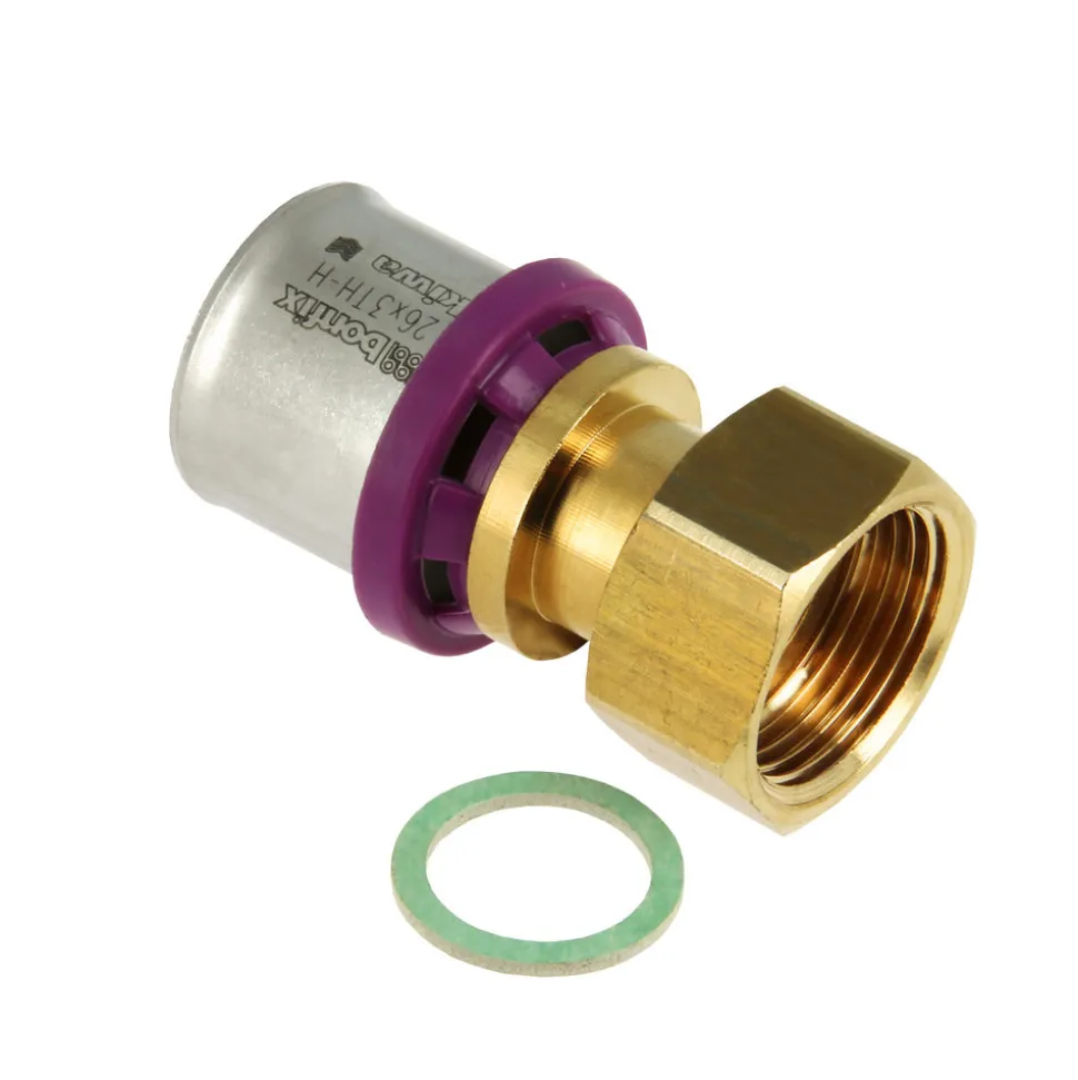 Bonfix Alu-pers Perskoppeling recht 2-delig losse moer 3/4" x 26 mm