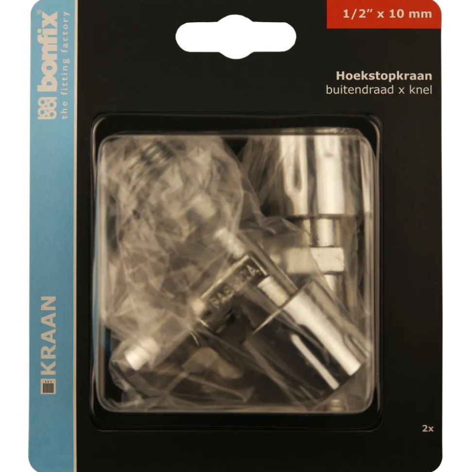 BONFIX Knel hoekstopkraan 1/2 x 10 mm met rozet 2 stuks