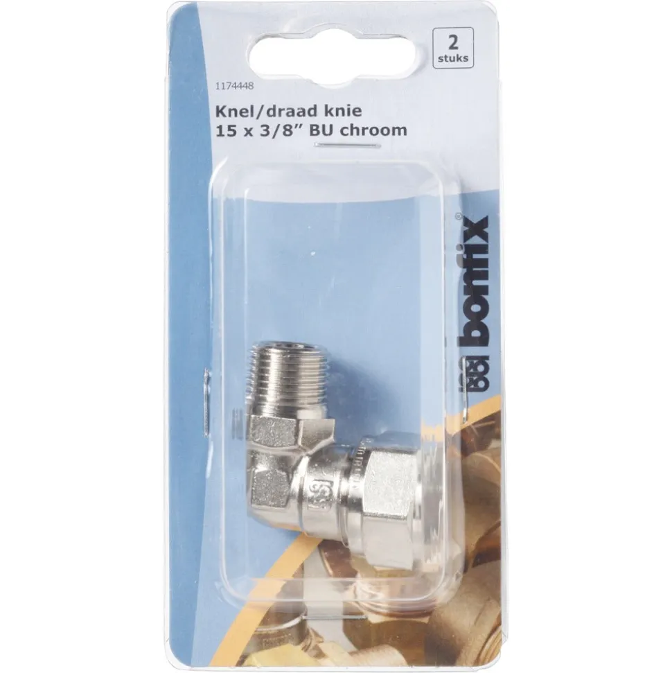 BONFIX Knel knie 15 mm x 3/8'' Buitendraad chroom