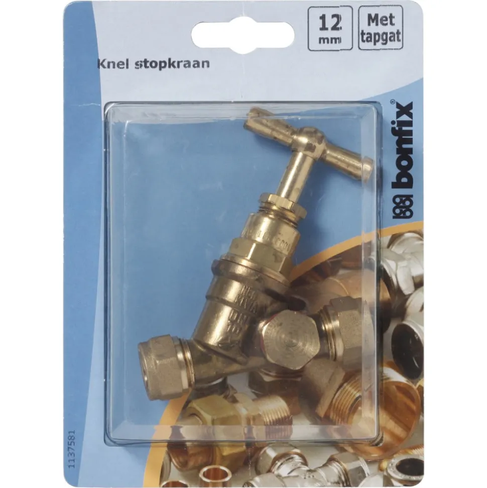 BONFIX Knel stopkraan 12x12 mm met tapgat