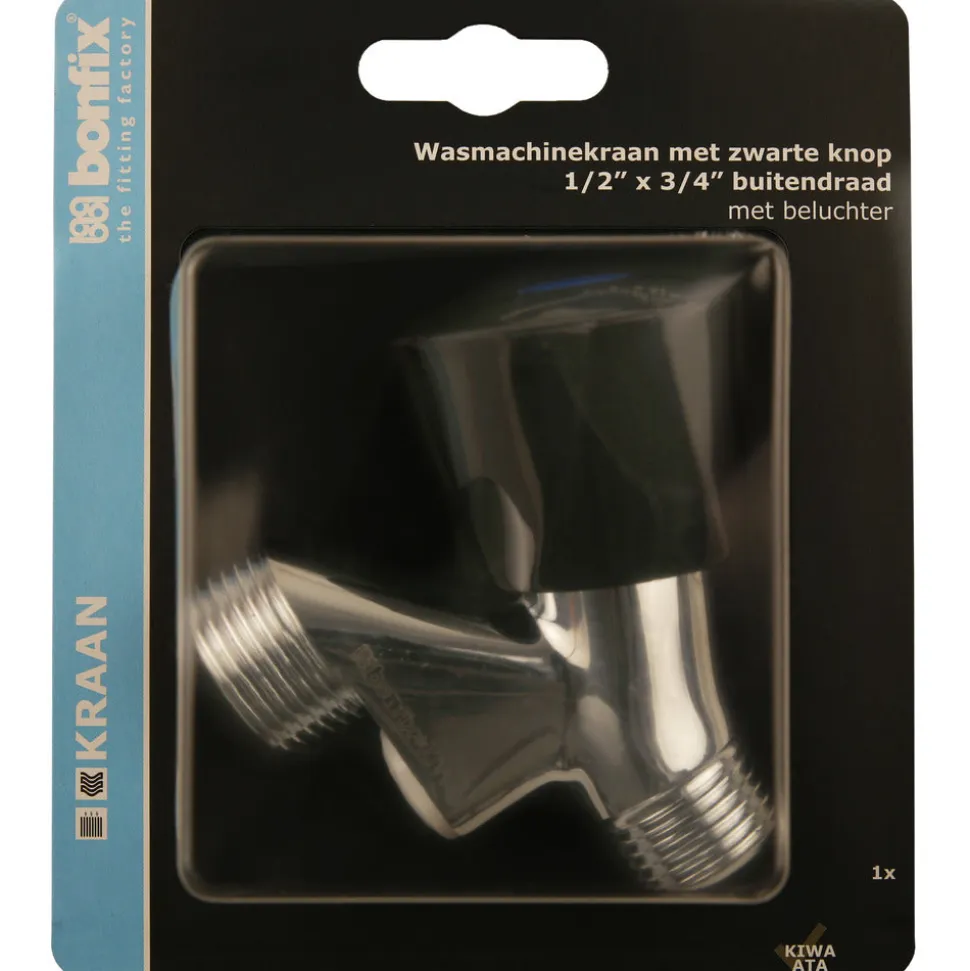 BONFIX Wasmachinekraan Zwart met beluchter