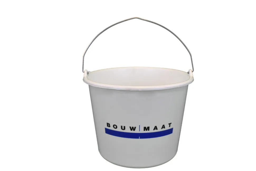 Bouwmaat Bouwemmer Wit Knopbeugel 12L