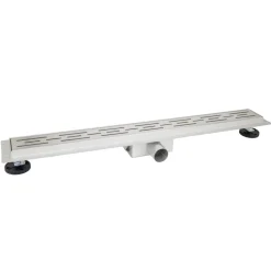 Bouwmaat Douchegoot RVS Geborsteld met Vloerflens 7x7x80cm
