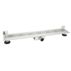 Bouwmaat Douchegoot RVS Geborsteld met Muurflens 7x7x70cm
