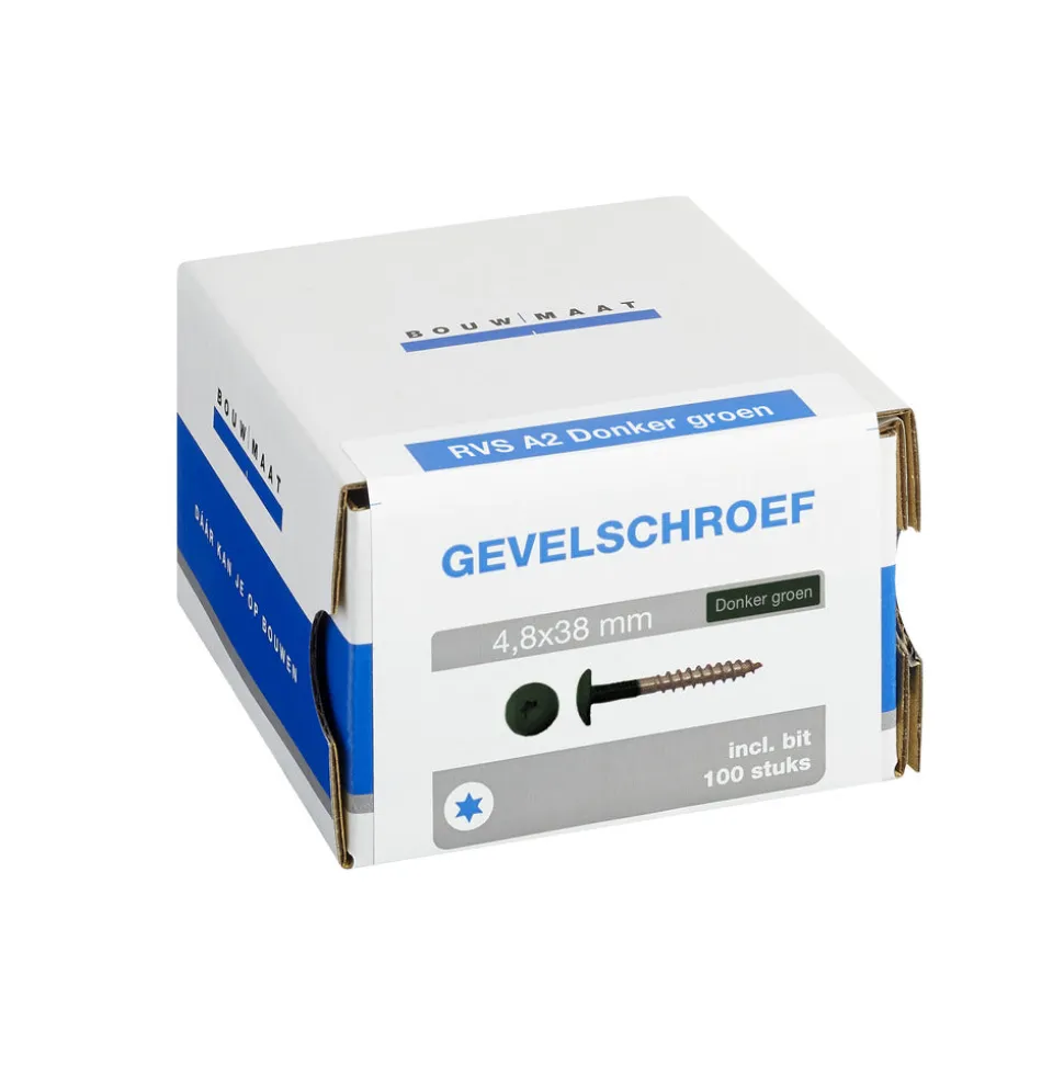 Bouwmaat HPL Schroef RVS Donkergroen 4,8x38mm T20 100st