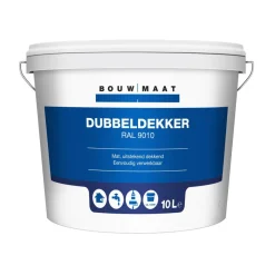 Bouwmaat Muurverf Dubbeldekker RAL9010 10L
