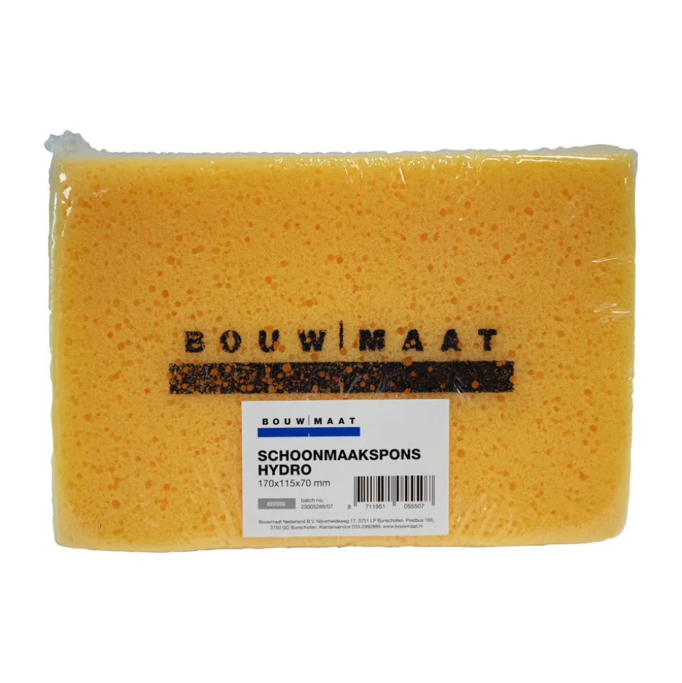 Bouwmaat Schoonmaakspons 170x115x70 mm geel hydro