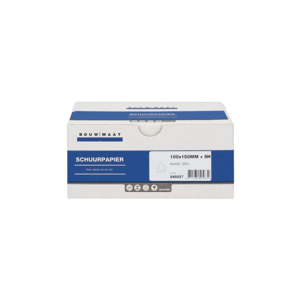 Bouwmaat Schuurdelta 9 Gaten Klittenband 100x150mm