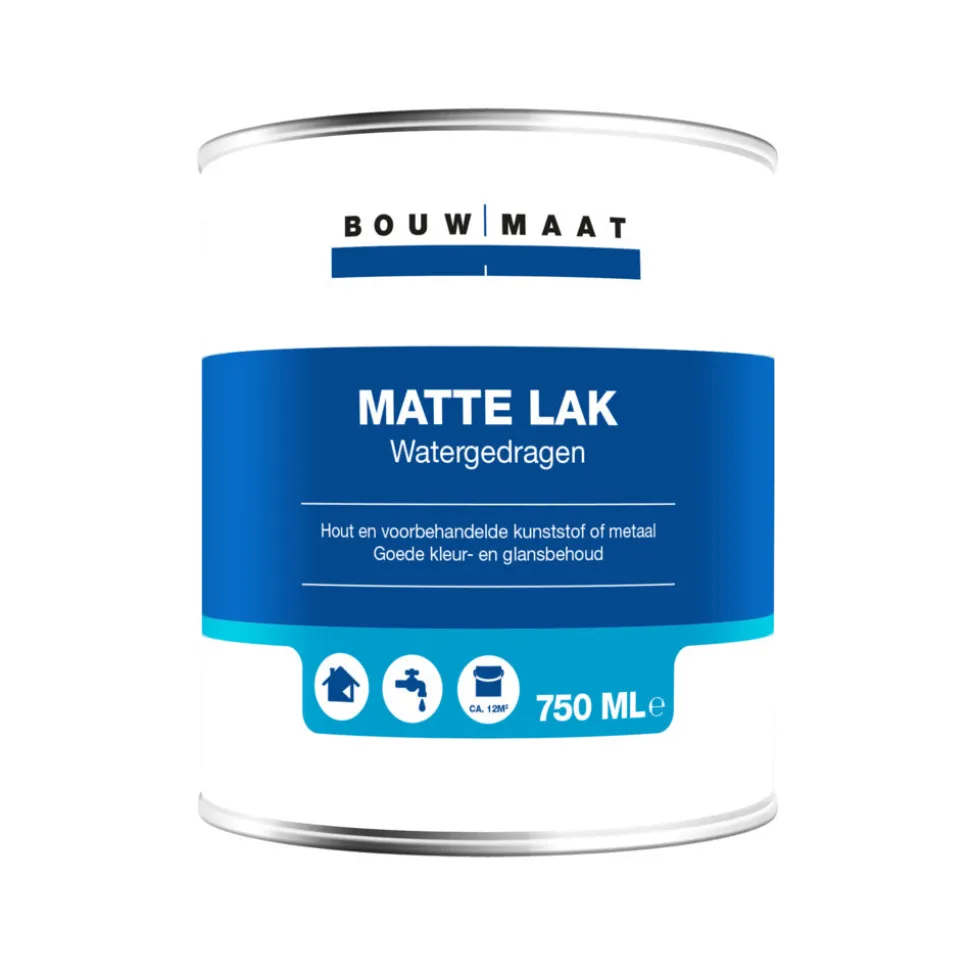 Bouwmaat Watergedragen Lak Mat Zwart 750ml