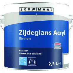 Bouwmaat Zijdeglans Lak Acryl Wit 2,5L