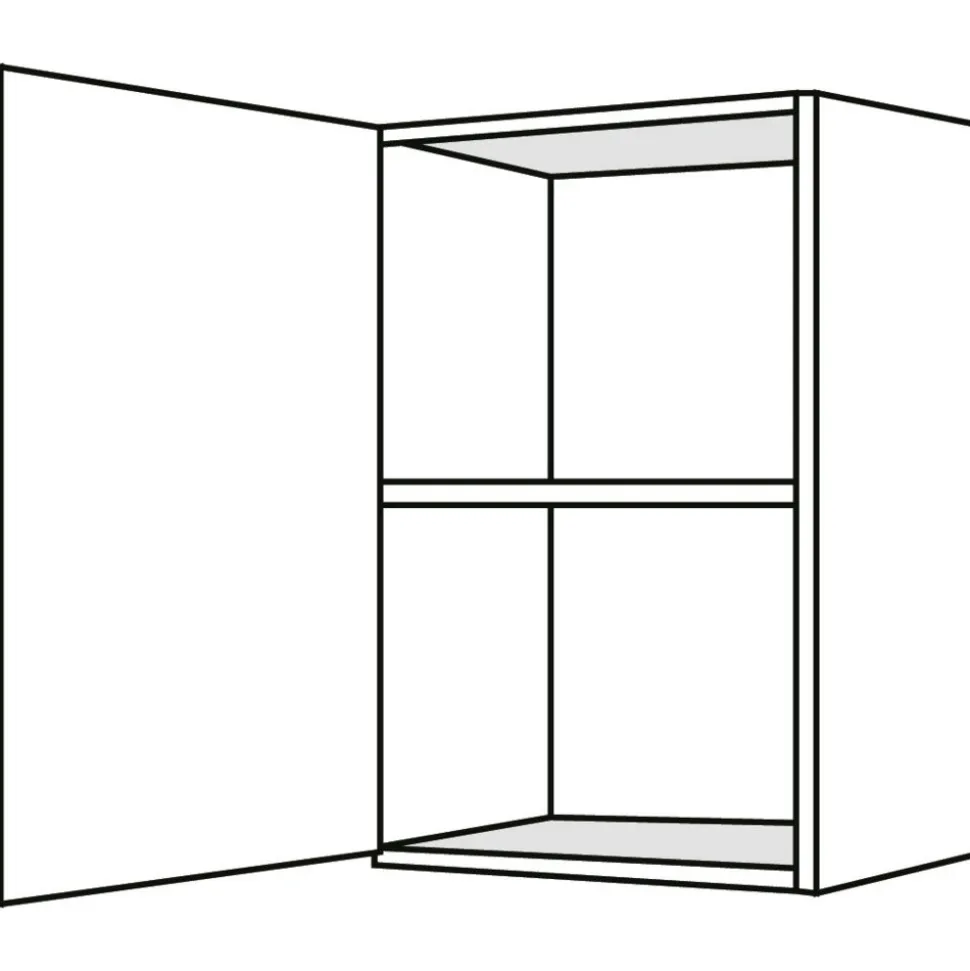Bribus ECO Bovenbouwkast Links Wit 50x57cm 1 Deur Met 1 Legplank FSC Mix 70%