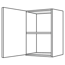 Bribus ECO Bovenbouwkast Rechts Wit 50x57cm 1 Deur Met 1 Legplank FSC Mix 70%