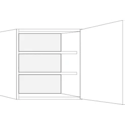 Bribus ECO Bovenkast Links 50x71cm 1 Deur Met 2 Legplanken FSC Mix 70%