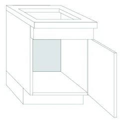 Bribus ECO Gootsteenkast Links 60cm 1 Deur Met Schijnlade FSC Mix 70%