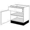 Bribus ECO Onderkast Links Wit 50cm FSC Mix 70%