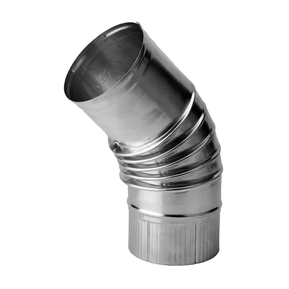 Burgerhout Bocht Rookgasafvoer Aluminium 45° Ø130mm