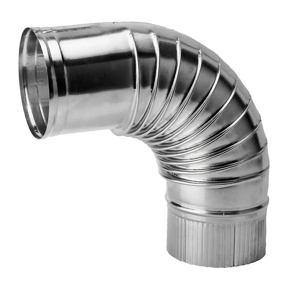 Burgerhout Bocht Rookgasafvoer Aluminium 90° Ø100mm