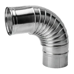Burgerhout Bocht Rookgasafvoer Aluminium 90° Ø130mm