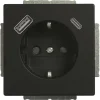 Busch-Jaeger Future Line Contactdoos 1-Voudig Randaarde USB A/C Zwart