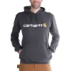 Carhartt Hoodie Signature Logo Antraciet Maat S
