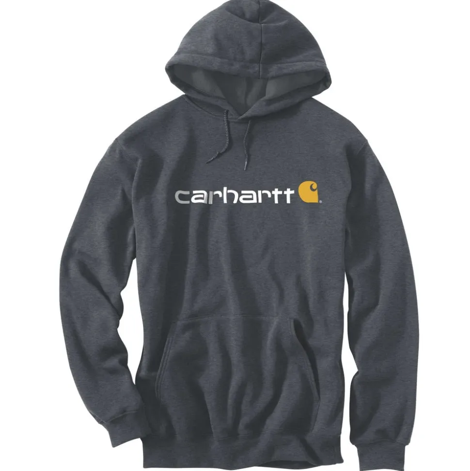 Carhartt Hoodie Signature Logo Antraciet Maat S