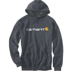 Carhartt Hoodie Signature Logo Antraciet Maat XL