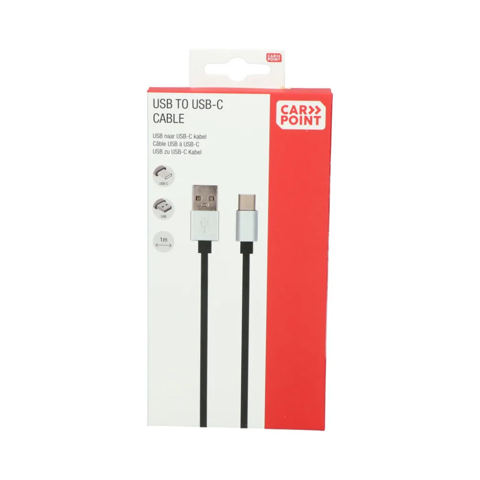 Carpoint Laadkabel USB naar USB-C Zwart 1m
