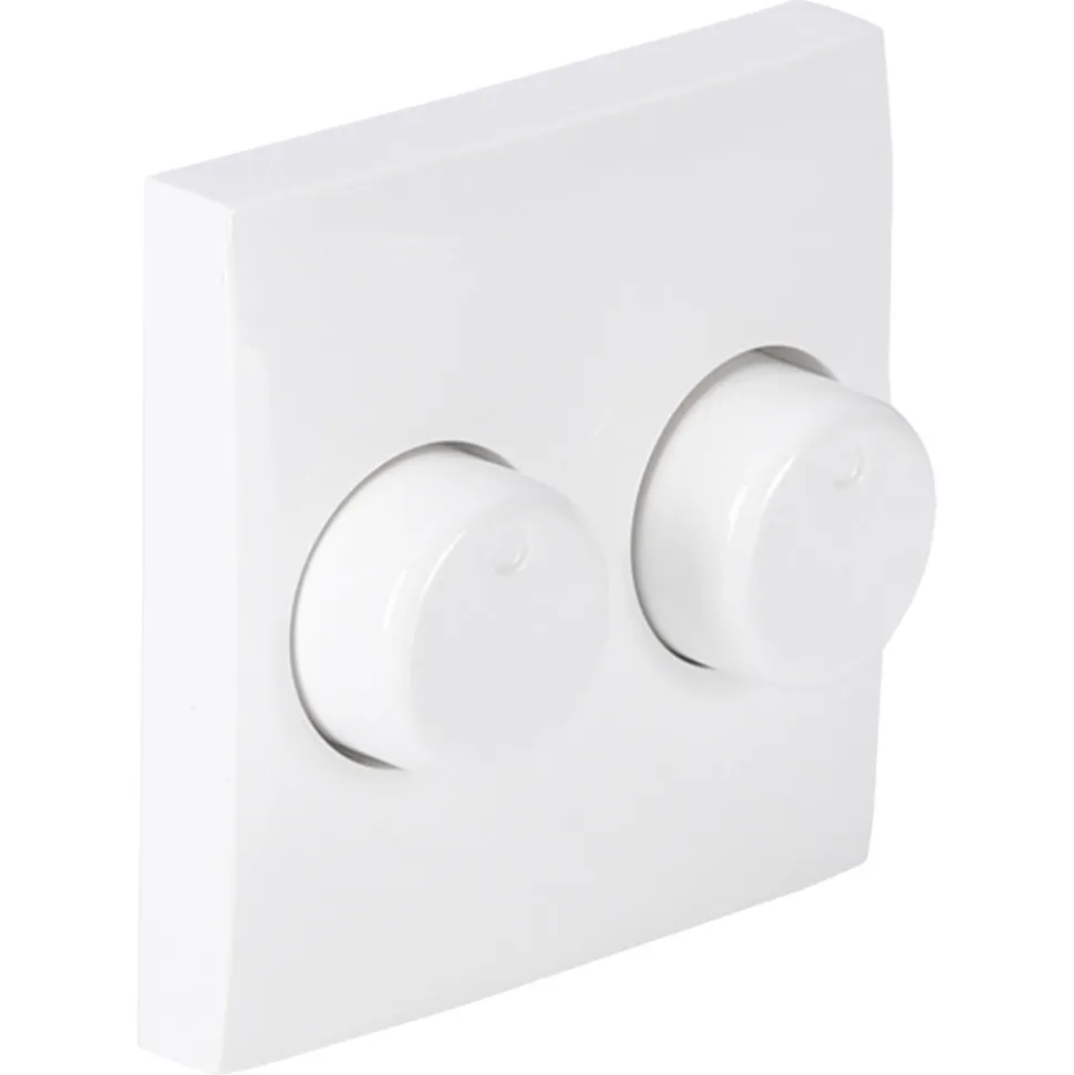 Centraalplaat Inbouw Knop Duo Dimmer t.b.v Busch-Jaeger Balance Polarwit