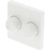 Centraalplaat Inbouw Knop Duo Dimmer t.b.v Peha Standaard Polarwit